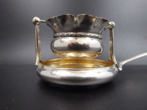 SOLID SILVER TEA STRAINER AND BOWL 1900'S - ADDITIONAL PHOTO 3
