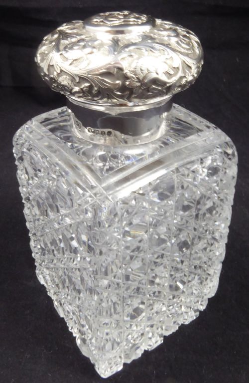 CHARLES ASPREY SILVER AND GLASS PERFUMEDECANTER BOTTLE 1884 - ADDITIONAL PHOTO 1