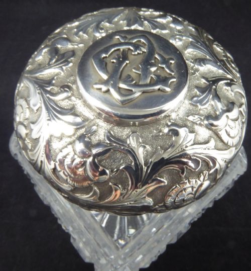 CHARLES ASPREY SILVER AND GLASS PERFUMEDECANTER BOTTLE 1884 - ADDITIONAL PHOTO 3