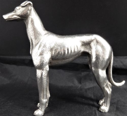 large solid silver greyhound dog 195060's - CATEGORY: ANTIQUE SILVER - DATED 1960