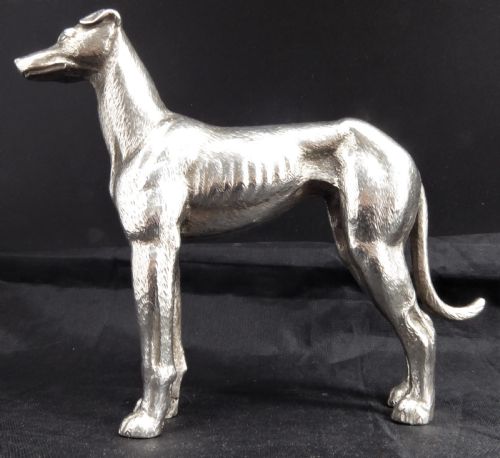 LARGE SOLID SILVER GREYHOUND DOG 195060'S - ADDITIONAL PHOTO 1
