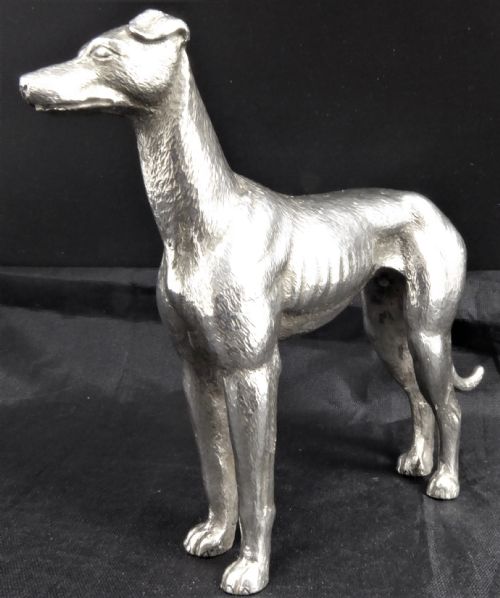 LARGE SOLID SILVER GREYHOUND DOG 195060'S - ADDITIONAL PHOTO 2