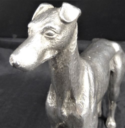 LARGE SOLID SILVER GREYHOUND DOG 195060'S - ADDITIONAL PHOTO 3