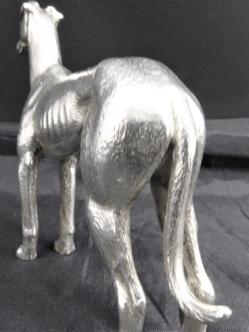 LARGE SOLID SILVER GREYHOUND DOG 195060'S - ADDITIONAL PHOTO 7