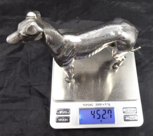 LARGE SOLID SILVER GREYHOUND DOG 195060'S - ADDITIONAL PHOTO 9