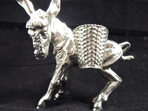 rare large solid silver donkey 1930's - CATEGORY: ANTIQUE SILVER - DATED 1930