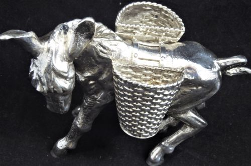 RARE LARGE SOLID SILVER DONKEY 1930'S - ADDITIONAL PHOTO 1