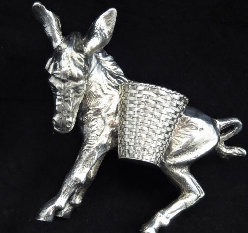 RARE LARGE SOLID SILVER DONKEY 1930'S - ADDITIONAL PHOTO 2