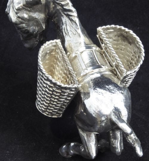 RARE LARGE SOLID SILVER DONKEY 1930'S - ADDITIONAL PHOTO 4