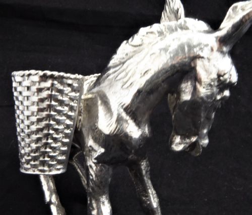 RARE LARGE SOLID SILVER DONKEY 1930'S - ADDITIONAL PHOTO 6