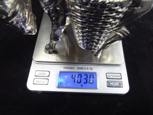 RARE LARGE SOLID SILVER DONKEY 1930'S - ADDITIONAL PHOTO 12