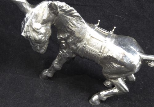 RARE LARGE SOLID SILVER DONKEY 1930'S - ADDITIONAL PHOTO 14