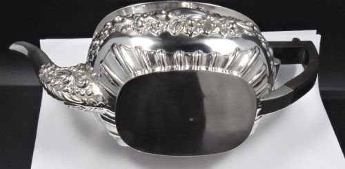 STUNNING SOLID SILVER 3 PCE TEA SET 1902 - ADDITIONAL PHOTO 6