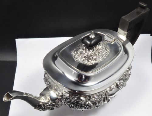 STUNNING SOLID SILVER 3 PCE TEA SET 1902 - ADDITIONAL PHOTO 7