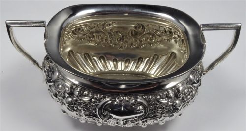 STUNNING SOLID SILVER 3 PCE TEA SET 1902 - ADDITIONAL PHOTO 9