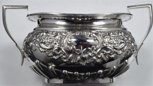 STUNNING SOLID SILVER 3 PCE TEA SET 1902 - ADDITIONAL PHOTO 11