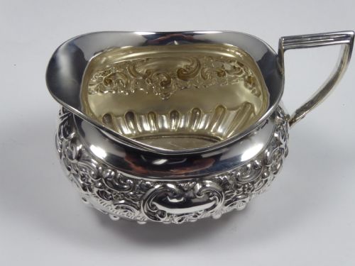 STUNNING SOLID SILVER 3 PCE TEA SET 1902 - ADDITIONAL PHOTO 13