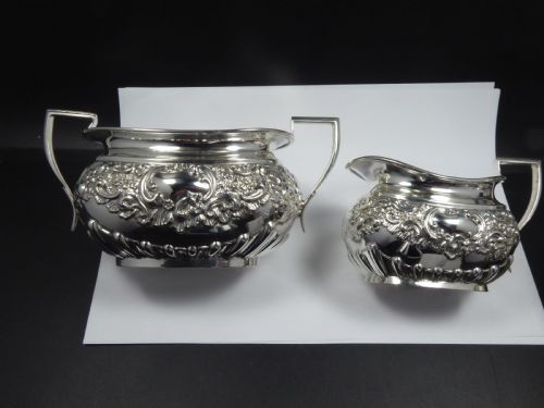 STUNNING SOLID SILVER 3 PCE TEA SET 1902 - ADDITIONAL PHOTO 16