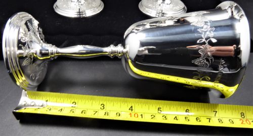 SOLID SILVER SET OF 6 WINE GOBLET - ADDITIONAL PHOTO 10