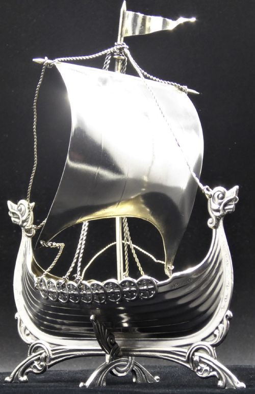 SOLID SILVER SCANDINAVIAN BOAT - ADDITIONAL PHOTO 1