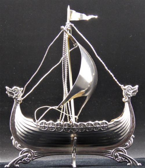 SOLID SILVER SCANDINAVIAN BOAT - ADDITIONAL PHOTO 2