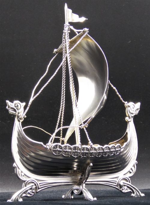 SOLID SILVER SCANDINAVIAN BOAT - ADDITIONAL PHOTO 3