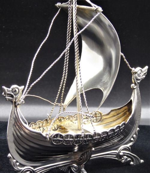SOLID SILVER SCANDINAVIAN BOAT - ADDITIONAL PHOTO 4
