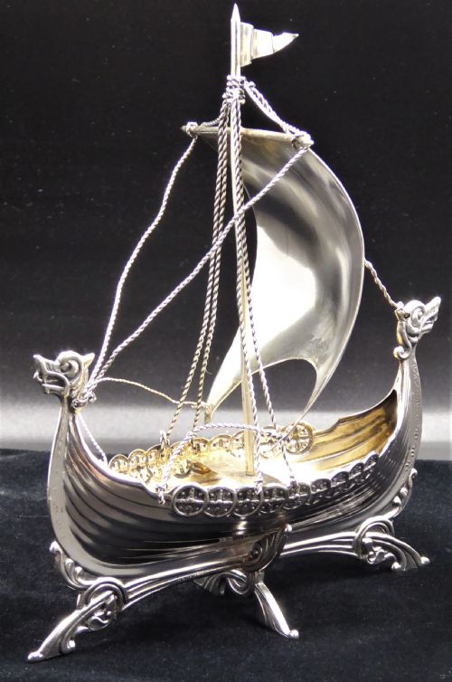 SOLID SILVER SCANDINAVIAN BOAT - ADDITIONAL PHOTO 5