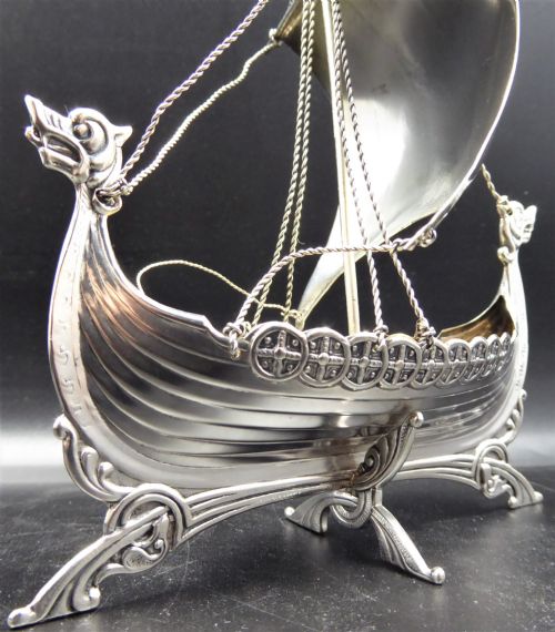 SOLID SILVER SCANDINAVIAN BOAT - ADDITIONAL PHOTO 6