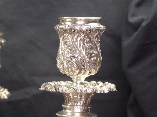 STUNNING PAIR OF SOLID SILVER AND GILT HEAVY CANDELABRAS - ADDITIONAL PHOTO 11