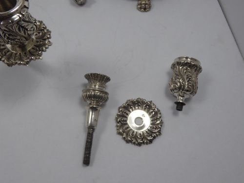 STUNNING PAIR OF SOLID SILVER AND GILT HEAVY CANDELABRAS - ADDITIONAL PHOTO 12