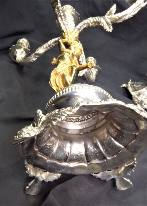 STUNNING PAIR OF SOLID SILVER AND GILT HEAVY CANDELABRAS - ADDITIONAL PHOTO 17