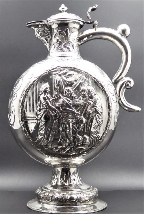 RARE DUTCH SOLID SILVER EWER - ADDITIONAL PHOTO 1