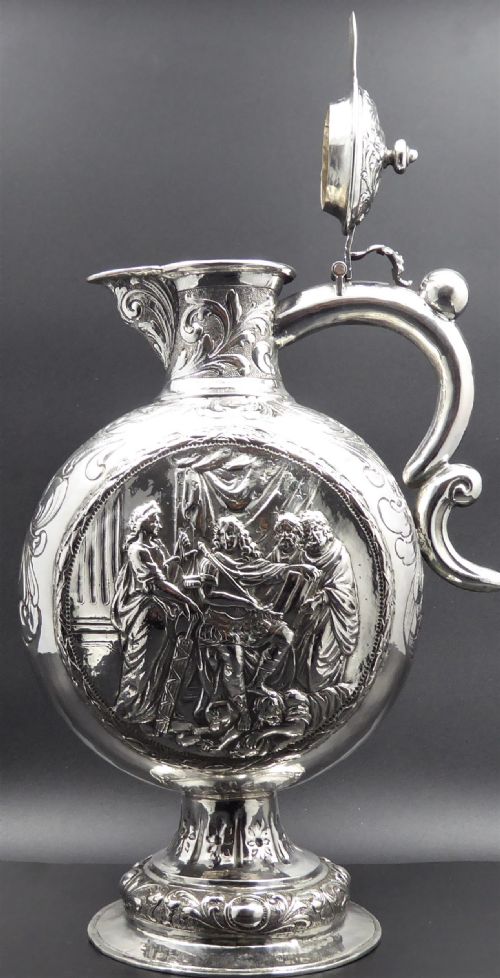 RARE DUTCH SOLID SILVER EWER - ADDITIONAL PHOTO 4