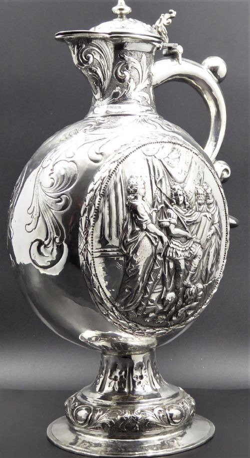 RARE DUTCH SOLID SILVER EWER - ADDITIONAL PHOTO 5