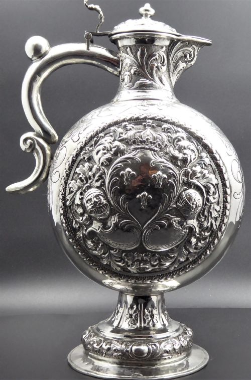 RARE DUTCH SOLID SILVER EWER - ADDITIONAL PHOTO 8