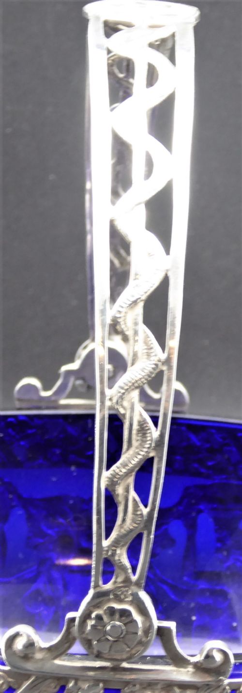 STUNNING SOLID SILVER AND GLASS BASKET - ADDITIONAL PHOTO 12