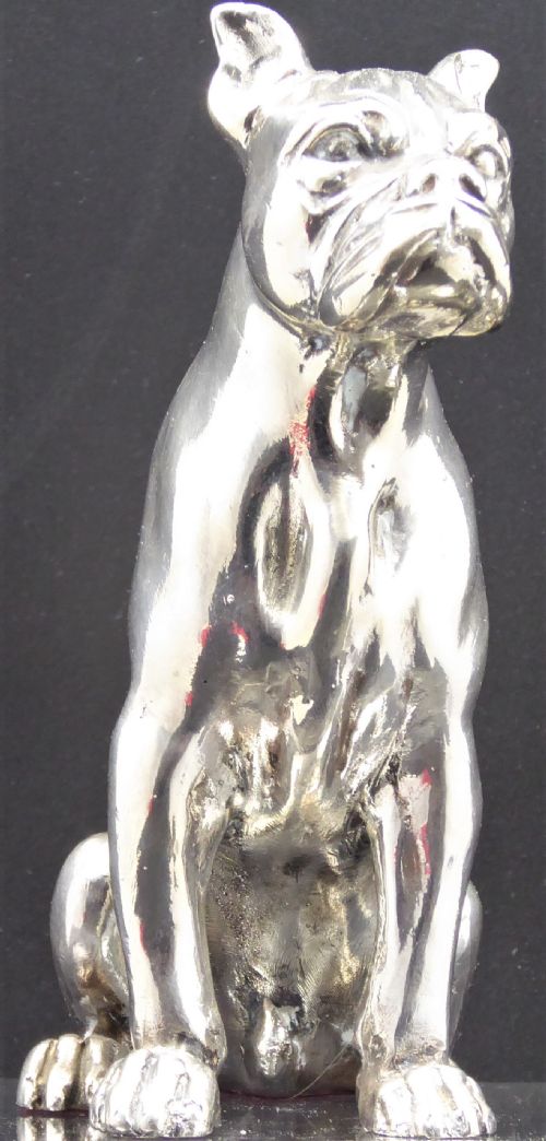 925 SILVER LARGE FIGURE OF A BOXER DOG - ADDITIONAL PHOTO 2