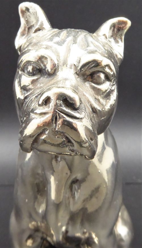 925 SILVER LARGE FIGURE OF A BOXER DOG - ADDITIONAL PHOTO 5