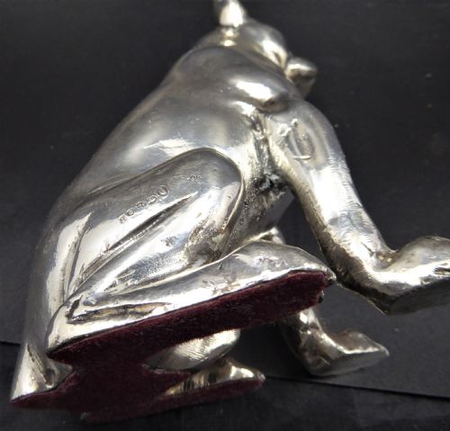 925 SILVER LARGE FIGURE OF A BOXER DOG - ADDITIONAL PHOTO 7