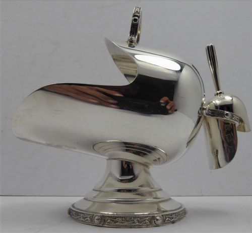 FANTASTIC SOLID SILVER LARGE SUGAR SCUTTLE - ADDITIONAL PHOTO 1