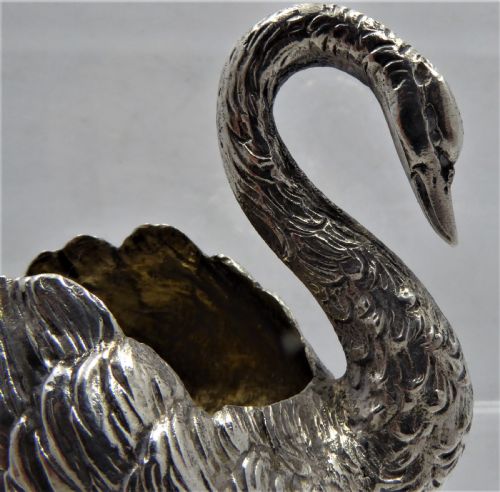 SOLID SILVER GERMAN SWAN FIGURE CIRCA 1900 - ADDITIONAL PHOTO 1