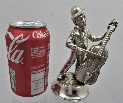 SOLID CAST SILVER MUSCIAN FIGURE - ADDITIONAL PHOTO 1