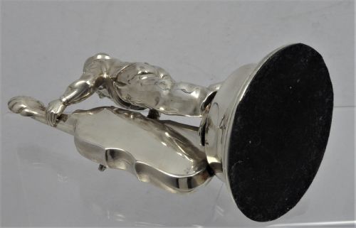 SOLID CAST SILVER MUSCIAN FIGURE - ADDITIONAL PHOTO 3
