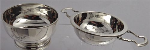 SOLID SILVER TEA STRAINER AND BOWL 1935 - ADDITIONAL PHOTO 2
