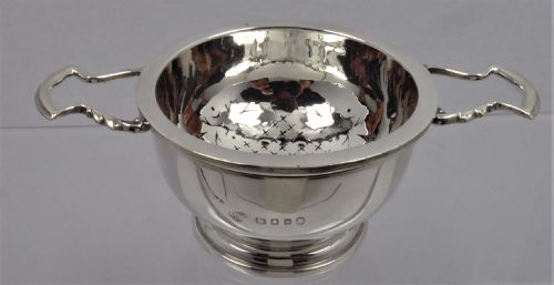 SOLID SILVER TEA STRAINER AND BOWL 1935 - ADDITIONAL PHOTO 5