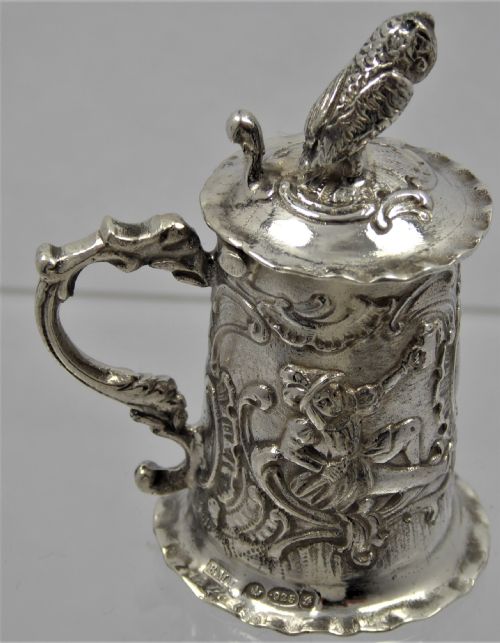 SOLID SILVER CHESTER MINIATURE TANKARD 1907 - ADDITIONAL PHOTO 2
