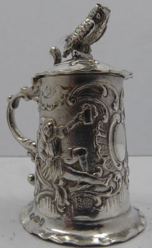 SOLID SILVER CHESTER MINIATURE TANKARD 1907 - ADDITIONAL PHOTO 4