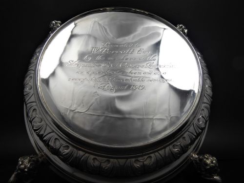 SOLID SILVER HUMONGOUS TANKARD AND STAND 1913 - ADDITIONAL PHOTO 11