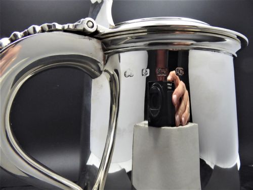 SOLID SILVER HUMONGOUS TANKARD AND STAND 1913 - ADDITIONAL PHOTO 15